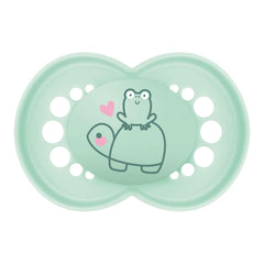 MAMAN | Sucette originale beige 18+ mois (pack de 3) couleur aléatoire - Tétine symétrique en silicone ultra-doux - Sucette bébé de forme anatomique pour un développement optimal de la bouche