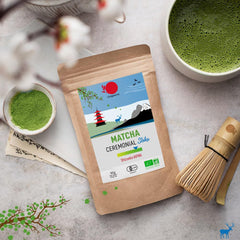 ORIGEENS BIO MATCHA CEREMONIAL GRADE âSHIKAâ - Ceai japonez organic, provenit din Shizuoka - Matcha Latte/Usucha - PliculeÈ de reumplere de 30 g - Ceai verde Matcha pulbere organic de calitate ceremonialÄ