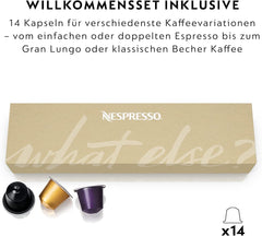 Espressor cu capsule Nespresso EN167.W Citiz, pompă de înaltă presiune și control ideal al temperaturii, fără Aeroccino (spumator de lapte), funcție de economisire a energiei, 1260 W, alb-crem, 37,4 x 11,9 x 25,5 cm