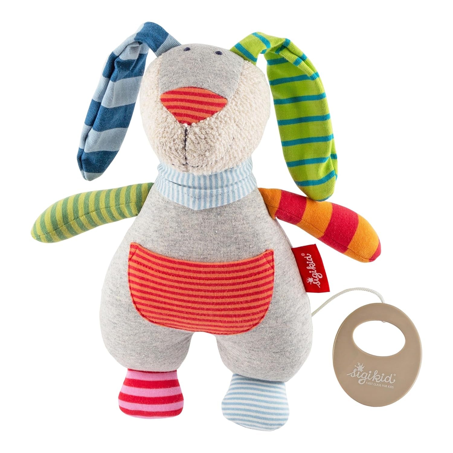 SIGIKID 39265 cutie muzicală Semmel Bunny fete și băieți jucărie pentru copii recomandată de la naștere albastru/bej Jucarii Bebe Naty Shop Gri/multicolor