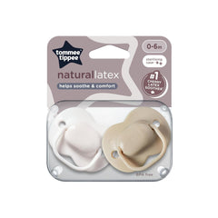 Tommee Tippee Sucettes en latex cerise 0-6 mois paquet de 2 sucettes en latex 100 % naturel