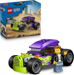LEGO City Hot Rod - Jouet de voiture de course avec figurine de pilote et toit pliant - Ensemble de construction de motricité fine - Petite idée de cadeau d'anniversaire pour les garçons de 5 ans et plus - 60485