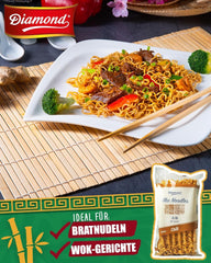DIAMOND Mie Chili Noodles, nouilles de blé avec poudre de chili, sans œufs, rapides et faciles, végétariennes - 1 x 250 g