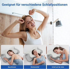 NVKHG Oreiller en mousse à mémoire de forme Oreiller ergonomique pour la nuque, oreiller en mousse à mémoire de forme pour dormir sur le côté, le dos et le ventre pour améliorer la qualité du sommeil, oreillers orthopédiques cervicaux 60X41X13/11Cm Naty Shop