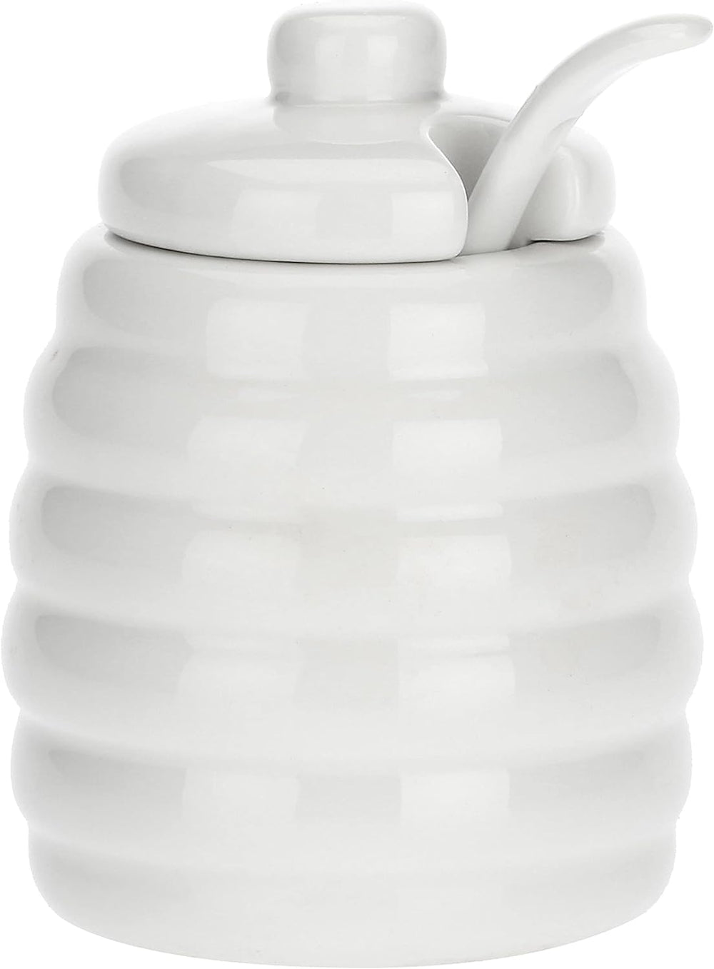 la Porcellana "Sucrier Domestique avec Cuillère, Coffret Cadeau, Blanc"