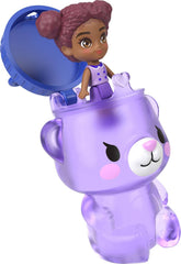 Polly Pocket Puppen und Spielset, Beste Blaubeeren-Freunde Schatulle, Reisespielzeug mit 1 Mikropuppe, Haustier und Zubehörteilen mit Obstmotiven, JKC48