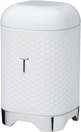 KitchenCraft Lovello Boîte à thé en acier blanc Surface texturée Style années 1950 avec couvercle pour thé en vrac et sachets de thé 11 cm x 11 cm x 19 cm Boîtes de conservation des aliments Blanc glacé Naty Shop Thés blancs glacés