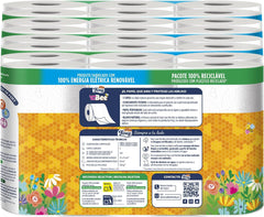 J’aime l’abeille | Papier toilette 3 épaisseurs | 48 rouleaux | 167 services de rouleaux | Certificat Fsc | Électricité 100% renouvelable | Emballage recyclable fabriqué à partir de plastique recyclé