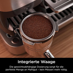 Ninja Luxe Pro Cafetière 3 en 1 avec moulin et mousseur pour latte, cappuccino, infusion à froid et expresso, facile à utiliser, 5 préréglages de mousseur, argent, ES701EU