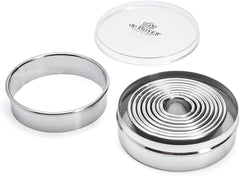 DeBuyer 3323.00N 9 Moules à Biscuits Ronds, Silicone, Gris, 13,2 x 13,2 x 4 cm