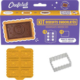 Set de fursecuri cu ciocolată CHEFCLUB, tăietor dreptunghiular pentru fursecuri și matriță din silicon pentru ciocolată, set de copt pentru copii cu vârsta de 4 ani și peste, copt ușor și creativ