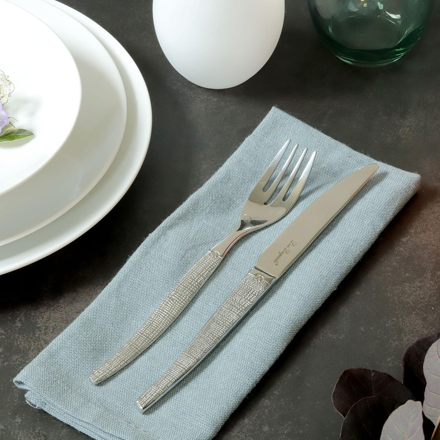 Tacâmuri JET cu design fin, strălucitor, set excepțional de tacâmuri, 30 de bucăți Bucatarie Naty Shop