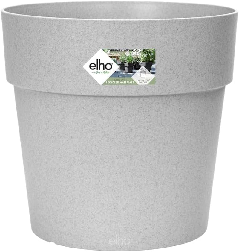 elho Vibia Straight Round 25 - Ghiveci de flori pentru exterior - Ø 24,3 x H 23,2 cm - Gri/Beton viu