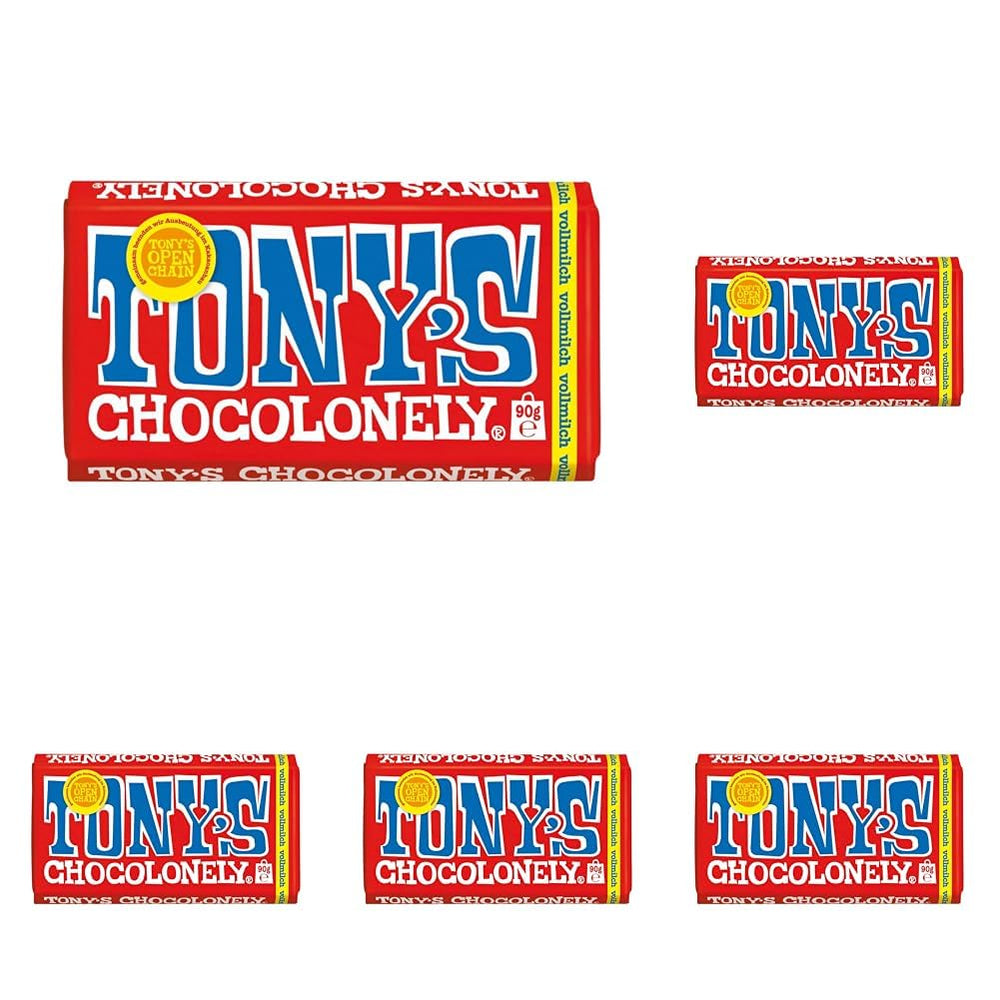 Tony's Chocolonely - Chocolat au lait 90g (Pack de 5)