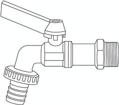 Robinet à boisseau sphérique Gardena : vanne intérieure et extérieure, filetage 26,5 mm (G 3/4"), pour tuyaux 1/2" (13 mm) (7332-20)
