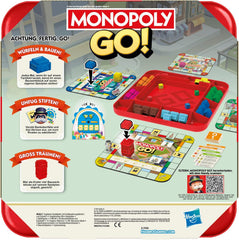 Jeu de société Monopoly GO! - Version allemande, jeu basé sur la version en ligne populaire, jeu de stratégie rapide pour toute la famille, amusant pour 2 à 4 joueurs