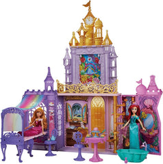 Castelul festiv al prințesei Disney pentru deplasare, casă de păpuși pliabilă cu mobilier și accesorii, pentru fete de la 3 ani Casute de papusi Naty Shop