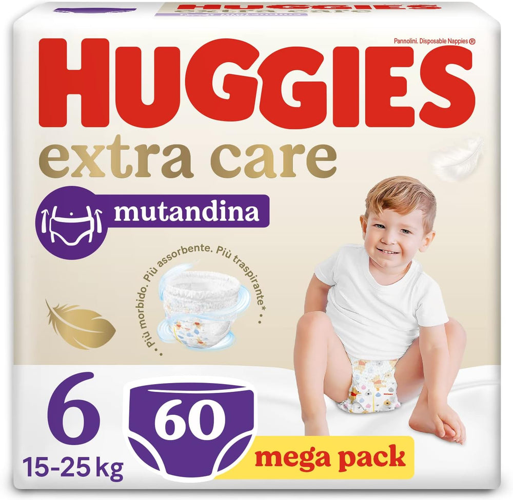 Couches Huggies Extra Care, taille 6, 15-25 kg, 60 pièces