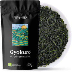 Thé vert japonais Gyokuro biologique (100 g) | Thé en vrac premium | Goût umami raffiné et douceur délicate | REPLANTER