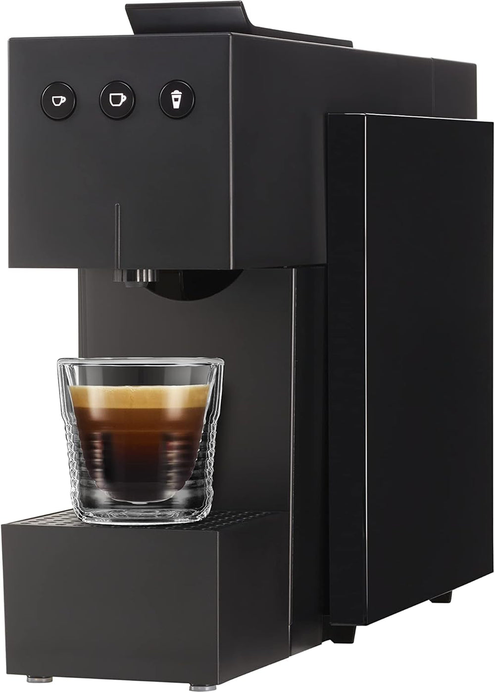 Machine à expresso avec capsules K-FEE SQUARE pour café, thé et cacao | Expresso compact | Chauffage rapide | Réservoir d'eau de 0,8 l | 19 barres | Noir piano