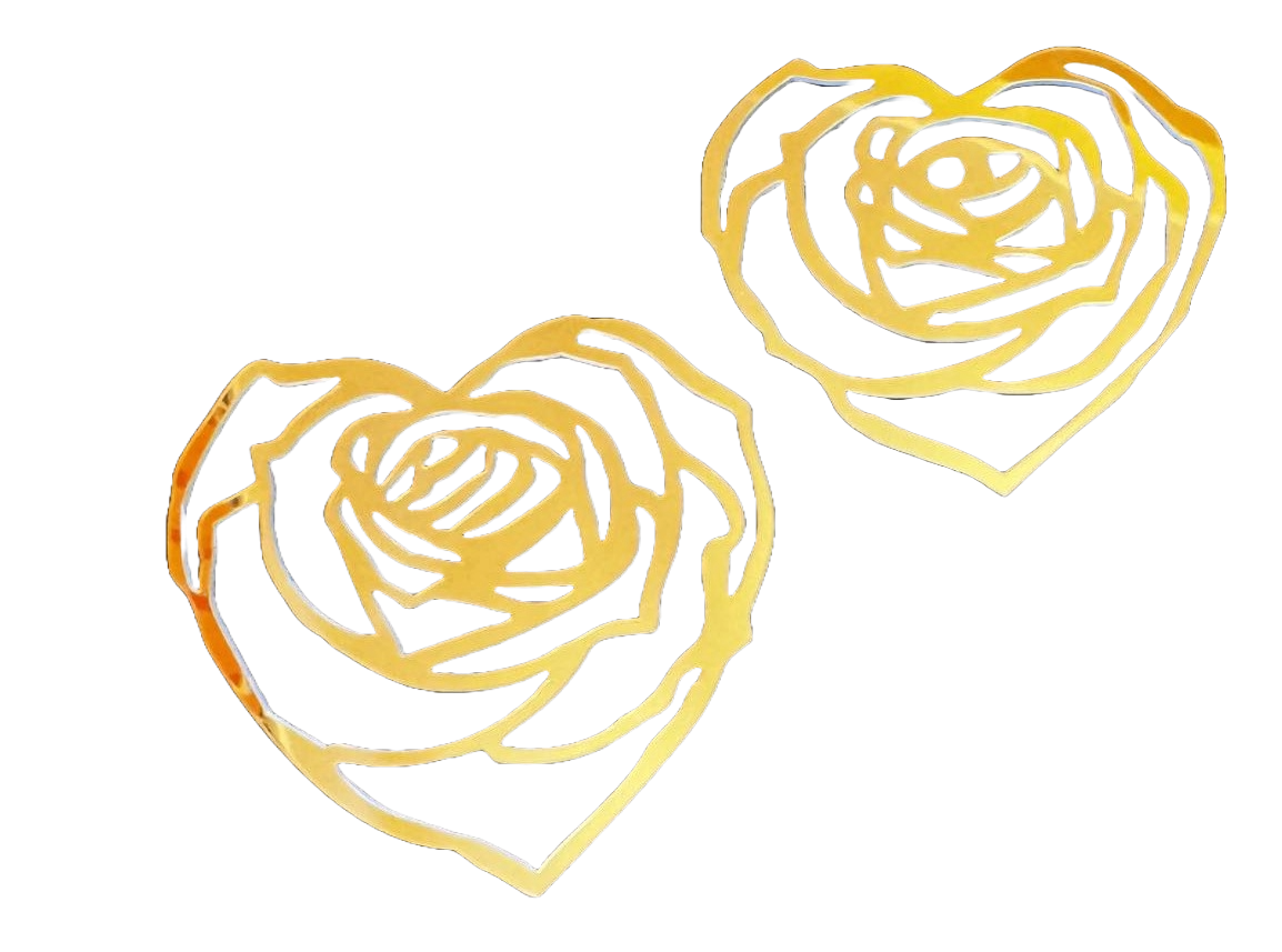 Set 2 decoratiuni necomestibile, acril, Inimi trandafir Naty Shop