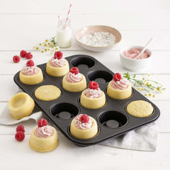Zenker Cup-Cake-Backblech 12Er Set – Premium Antihaftbeschichtung, Für Perfekte Cupcakes, 385X265X30Mm, Hitzebeständig Bis 230°C Moules et plaques pour la cuisson Naty Shop