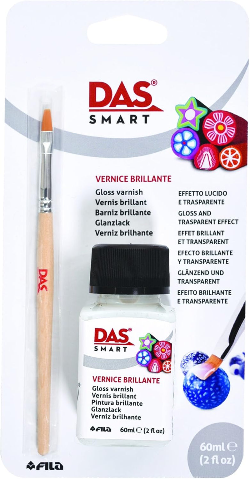 DAS Kit de Laque Fila DAS Smart Gloss 3290 00 Outil de Modelage Laque Brillante et Pinceau, 19,6 x 10 x 3,8 cm