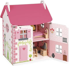 Janod Mademoiselle Maison de poupée en bois à 3 étages avec 11 accessoires, réplique de jouet, développe l'imagination, à partir de 3 ans, J06581