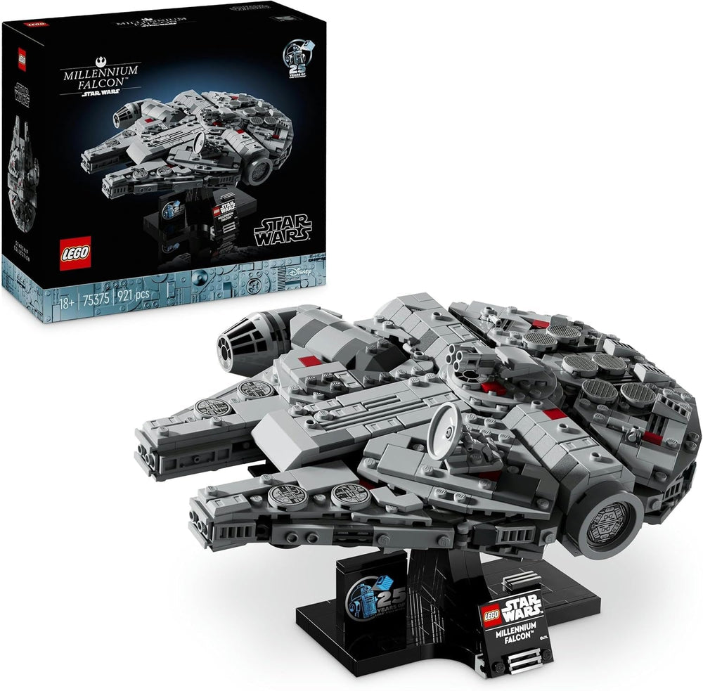 LEGO Star Wars Millennium Falcon 25e anniversaire pour adultes Vaisseau à construire Un nouvel espoir Kit de modèle de vaisseau spatial à collectionner Cadeaux pour hommes Femmes 75375 Ensembles de construction Besuche den LEGO-Store Singur