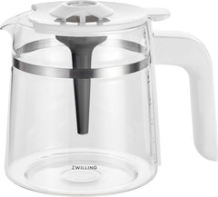 ZWILLING ENFINIGY Machine à expresso à filtre avec carafe en verre de 1,5 L, machine à expresso avec chaudière en acier inoxydable, fonction Blooming et détartrage intelligent, plastique, argent