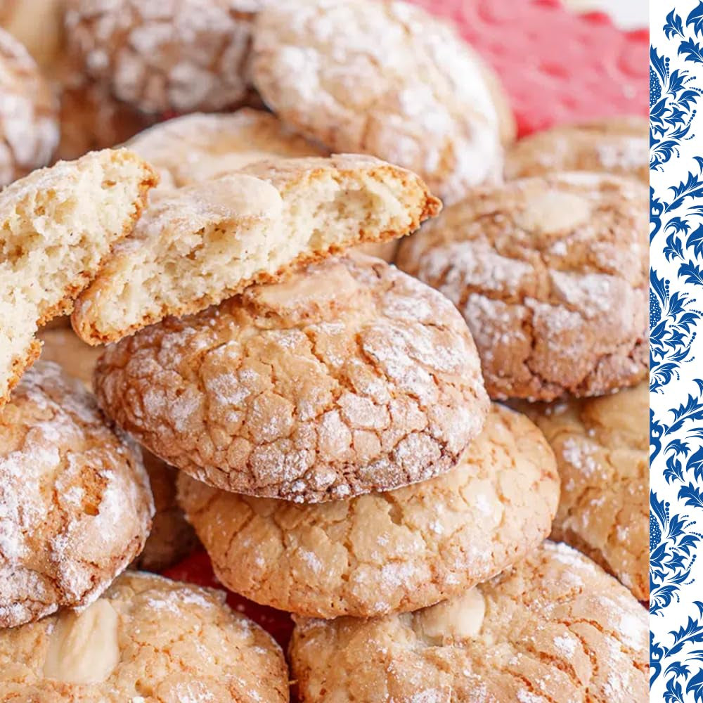 – Fursecuri crocante cu migdale, cea mai înaltă calitate, biscuiți tipici de Crăciun, rețetă artizanală, 250 g (pachet de 2)