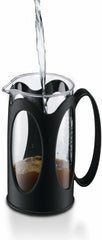 Cafetière Bodum Kenya - 1L / 8 tasses - Presse française manuelle en verre borosilicate et acier inoxydable - Passe au lave-vaisselle - Fabriquée au Portugal