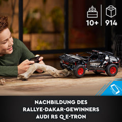 LEGO 42160 Technic Audi RS Q e-tron, véhicule de rallye automobile télécommandé, véhicule de rallye de rallye Dakar, pilote d'application RC avec Control+, conçu pour les jeunes, les filles et les fans à partir de 10 ans pour la construction