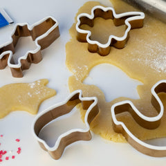 Lurch 10546 Lot de 4 emporte-pièces en forme de panier porte-bonheur en forme de fer à cheval, de cochon, de trèfle, en acier inoxydable avec revêtement en silicone