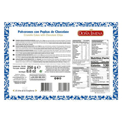 – Polvorones au Chocolat avec Pépites de Chocolat, Qualité Supérieure, Biscuits Typiques de Noël, Recette Artisanale, 250g (Pack de 2)