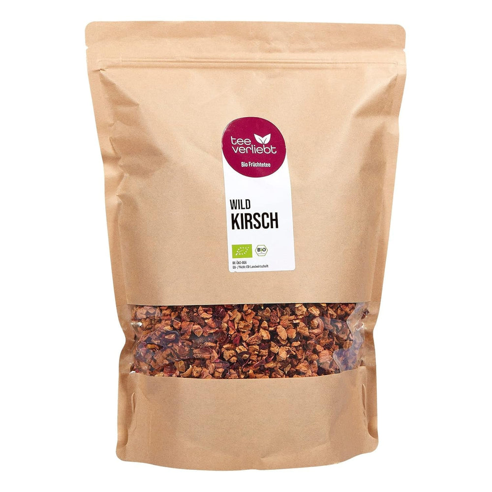 Teeverliebt - Ceai de fructe vrac Wildkirsch 1000 G I Ceai de fructe vrac I Wild-Fruchtig-Frisch - Amestec de ceai controlat ecologic I Ceai de fructe bio vrac 1 kg