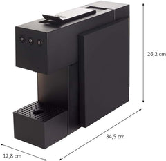 Machine à expresso avec capsules K-FEE SQUARE pour café, thé et cacao | Expresso compact | Chauffage rapide | Réservoir d'eau de 0,8 l | 19 barres | Noir piano