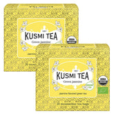 Kusmi Tea - Lot de 2 - Thé vert au jasmin - Mélange de thé vert au jasmin bio - Thé vert 100% bio - Peut être consommé chaud ou froid - 2X20 sachets de thé