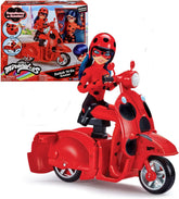 Bandai - Miraculous Ladybug - Scooter Miraculous Switch'n go + Gelenkpuppe Ladybug Lucky Charm 26 cm - P50668