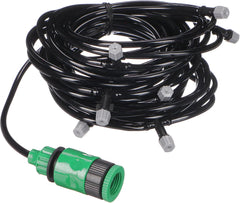 Tuyau d'arrosage de jardin GARDEN MIST 20 m | Tuyau d'arrosage flexible avec 20 buses | Irrigation, refroidissement par temps chaud | Pour serres, pergolas, buissons | Facile à utiliser, noir