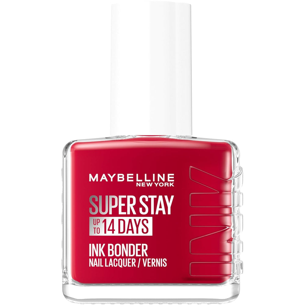 Oja Maybelline New York Super Stay Ink Bonder 006 Deep Red – ojă de lungă durată pentru unghii puternice și culoare intensă, 12,3 ml