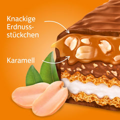 Knoppers Peanut Bar – 1 x 200g (5 barres) – Barre de chocolat au lait avec crème de cacahuète, cacahuètes salées hachées, caramel et chocolat au lait