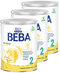 BEBA 2 - Lait de suite après 6 mois, avec complexe 5 HMO, teneur en protéines adaptée à l'âge, sans lactose, sans huile de palme, sans huile de poisson, nourriture pour bébé, lait en poudre pour bébé, lot de 3 (3 x 800 g)