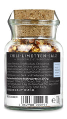 Ankerkraut Chili-Lime-Salz, 70g dans un verre en liège, Speise-Salz Mischung für Steak Fisch Salad Asia Gerichte, Allrounder mit Gesmack und Qualität