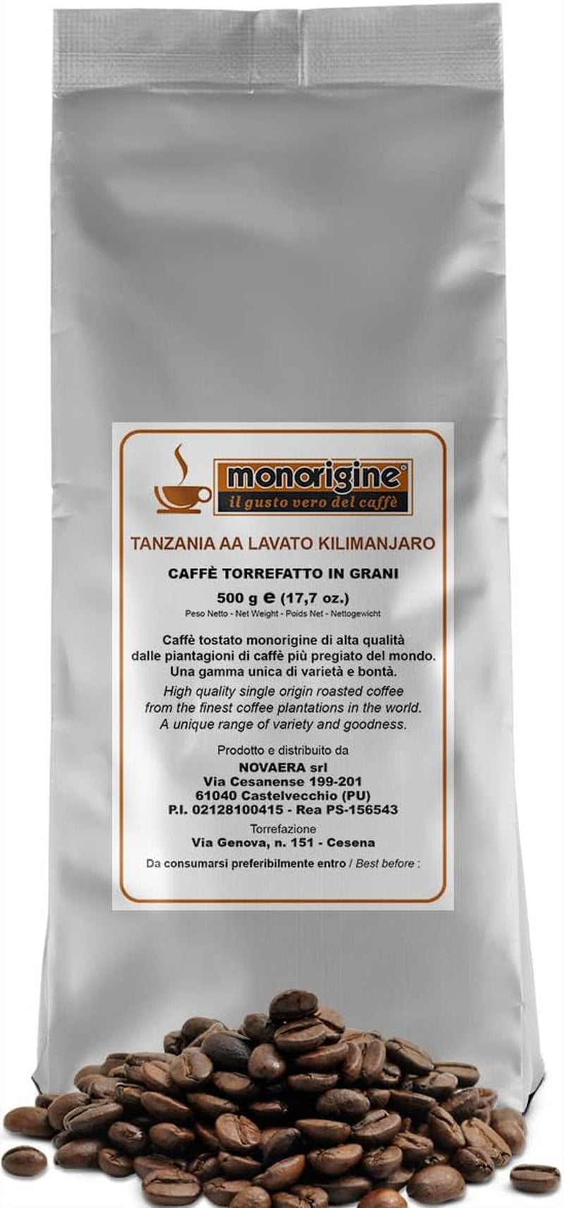 Café en grains Arabica Tanzanie AA Lavato Kilimandjaro - 500 gr