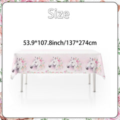 Ensemble de fête cheval rose, 51 pièces, assiettes, gobelets, serviettes, décoration de Table cheval d'anniversaire pour enfants filles et garçons