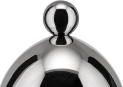 Zahărniță Alessi 90024 cu lingură, fabricată din oțel inoxidabil 18/10, lustruită până la strălucire intensă