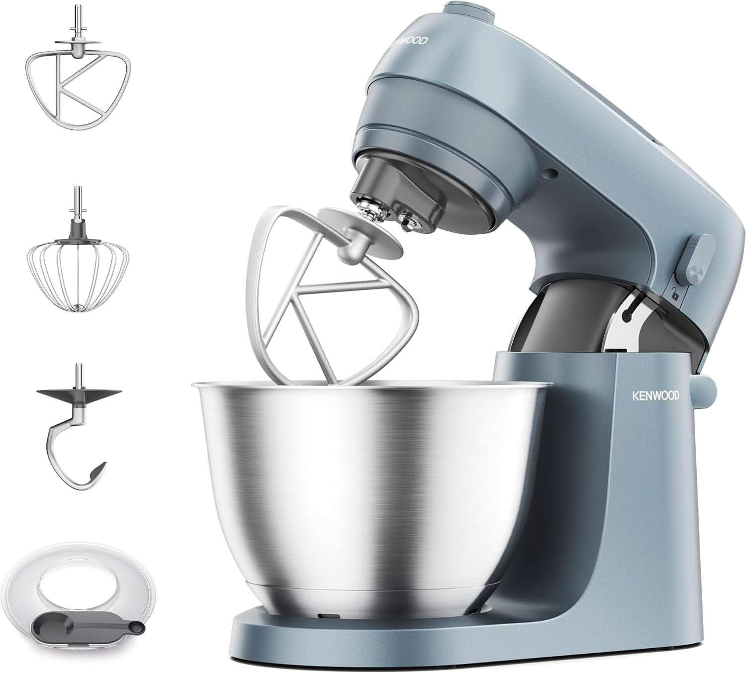 Kenwood Multipro Go FDP22.130GY, Kompakt-Küchenmaschine Nur 30Cm Hoch, Zum Schneiden, Reiben, Pürieren Und Teig Kneten, Express-Serve, 1,3 L Arbeitsbehälter, 650 W, Blau Mama si Copilul Naty Shop Blau Küchenmaschine