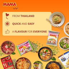 Tăiței de orez instant Mama cu legume – Tăiței de orez instant fără gluten, în stil oriental – Bucătărie thailandeză autentică – 24 x 55g