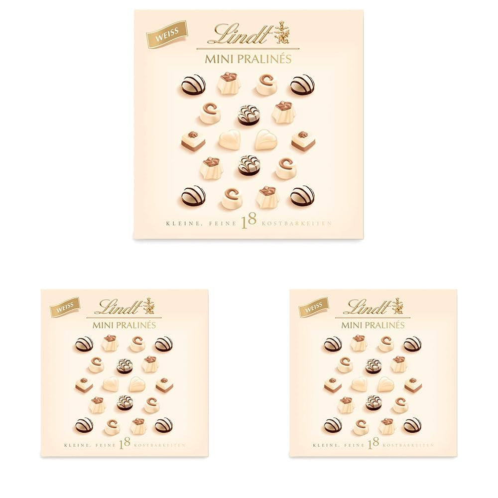 Chocolat - Mini Pralines Blanches | 90g | Coffret de 18 pralines en 6 délicieux assortiments | Cadeau de chocolat | Cadeau Chocolat (Pack de 3)